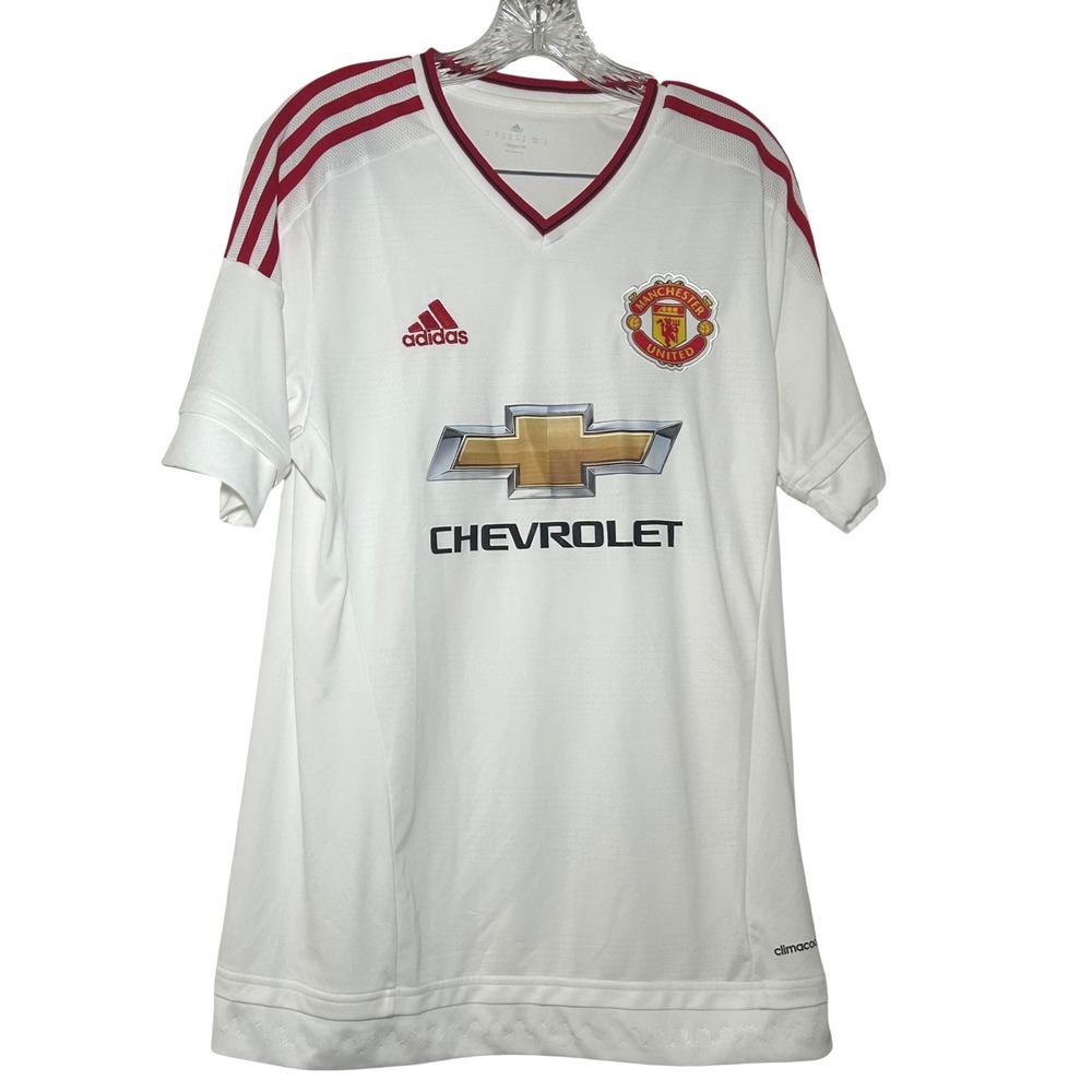 Adidas Manchester United 2015-16 Away Jersey White Red Men Medium football